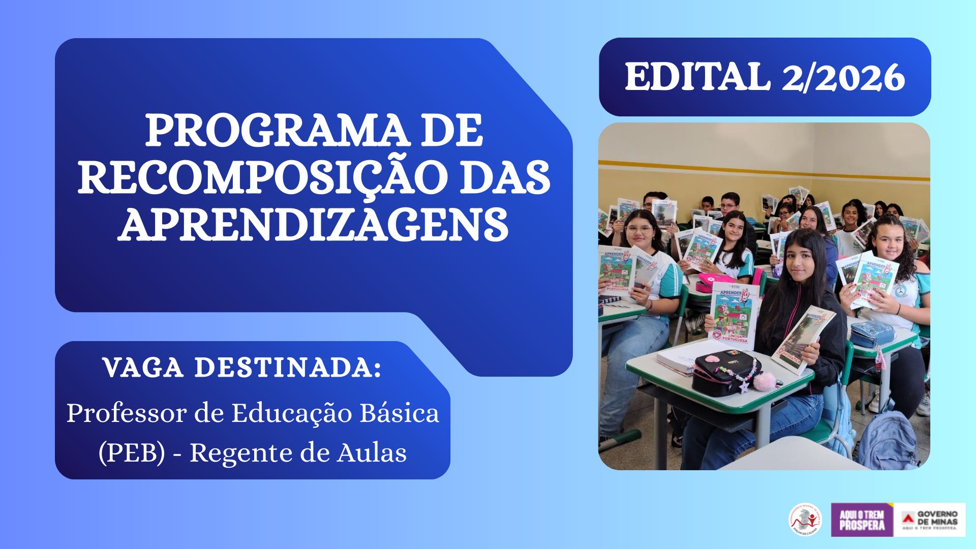 Abertura 2º Edital – Programa de Recomposição das Aprendizagens (PRA)-2026